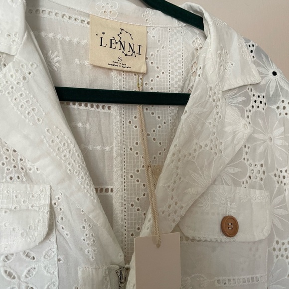 White Eyelet Lace Jumpsuit - Picture 3 of 7